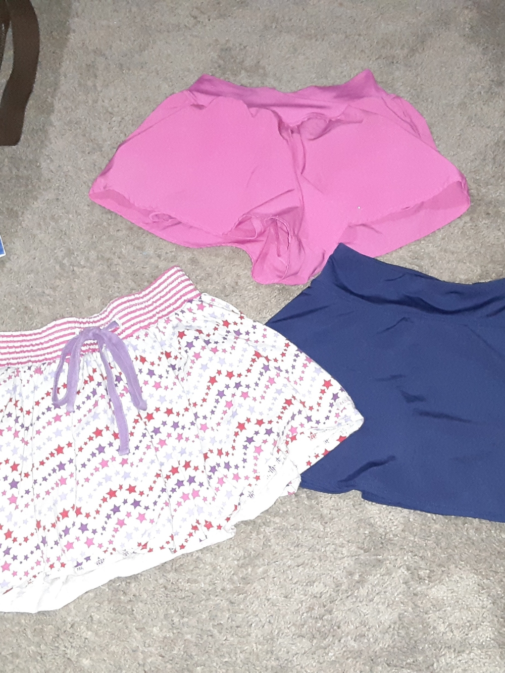 90 Degree By Reflex Girls' Pink, Navy and White Star-Print Skort Trio